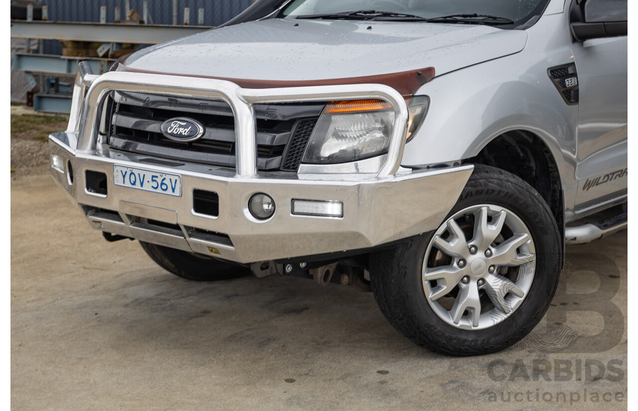 5/2015 Ford Ranger Wildtrak 3.2 (4x4) PX Crew Cab Utility Highlight Silver Metallic Turbo Diesel 3.2L