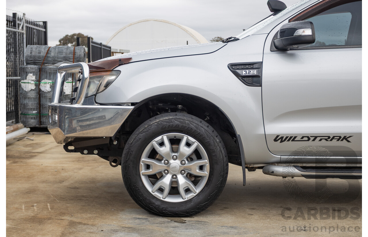 5/2015 Ford Ranger Wildtrak 3.2 (4x4) PX Crew Cab Utility Highlight Silver Metallic Turbo Diesel 3.2L