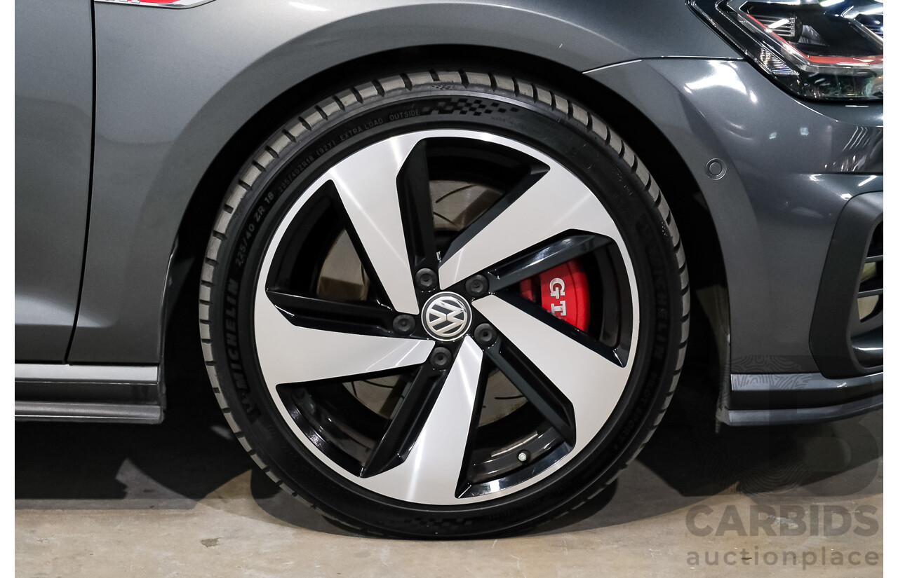 05/2019 Volkswagen Golf GTi (FWD) AU MY19 5D Hatchback Indium Grey Metallic Turbo 2.0L