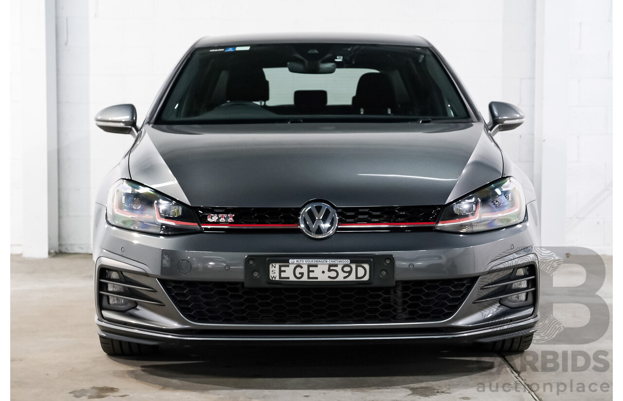05/2019 Volkswagen Golf GTi (FWD) AU MY19 5D Hatchback Indium Grey Metallic Turbo 2.0L