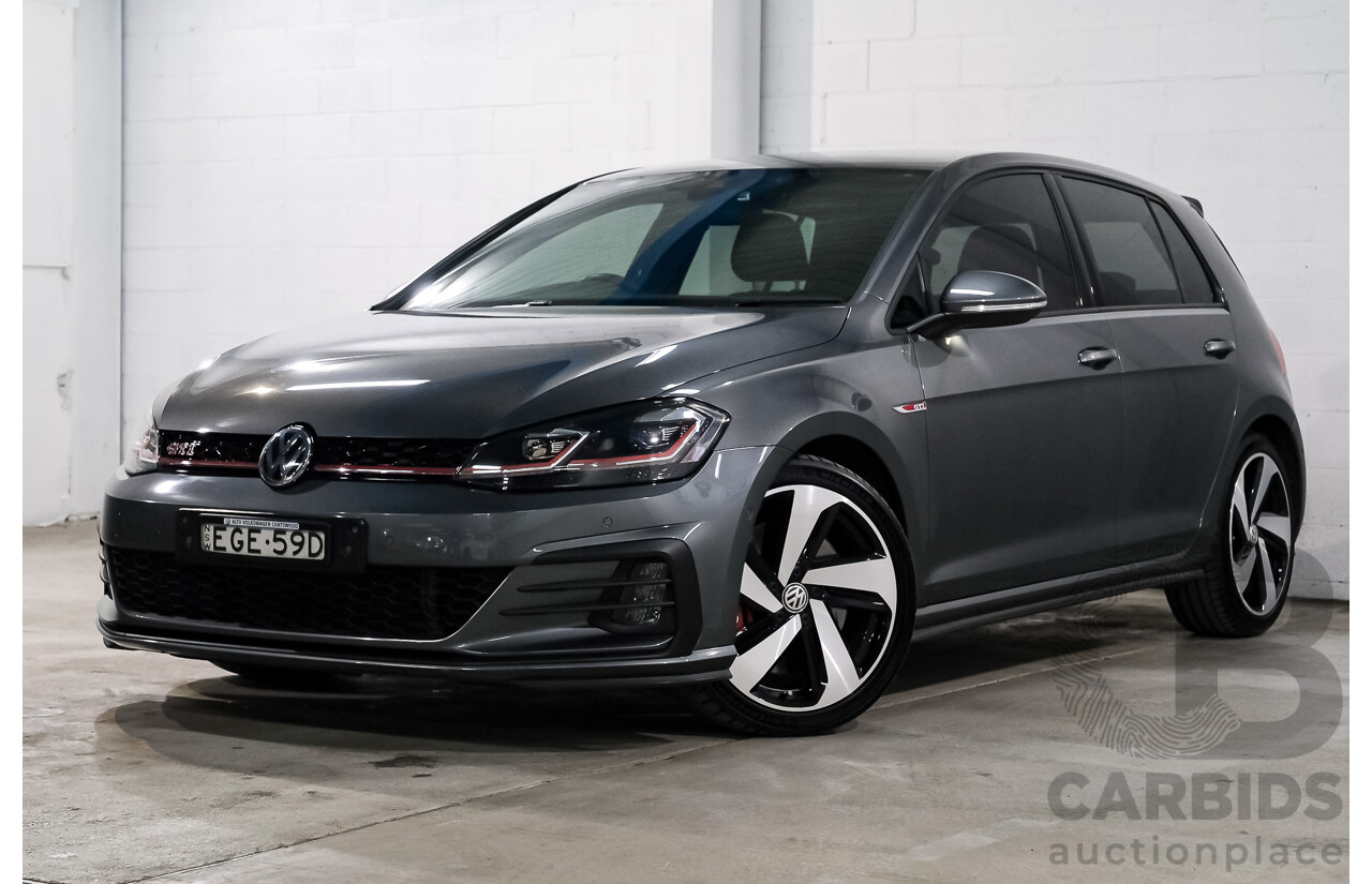 05/2019 Volkswagen Golf GTi (FWD) AU MY19 5D Hatchback Indium Grey Metallic Turbo 2.0L