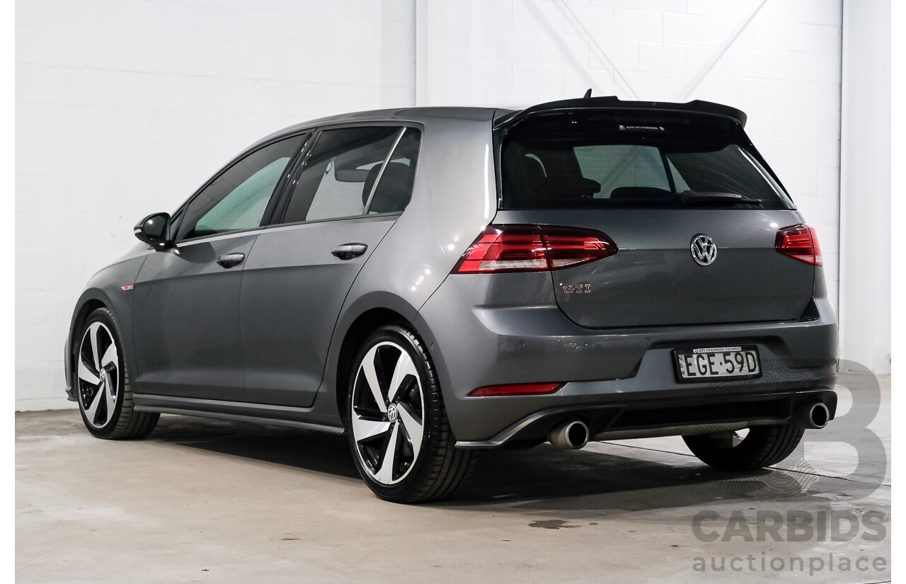 05/2019 Volkswagen Golf GTi (FWD) AU MY19 5D Hatchback Indium Grey Metallic Turbo 2.0L