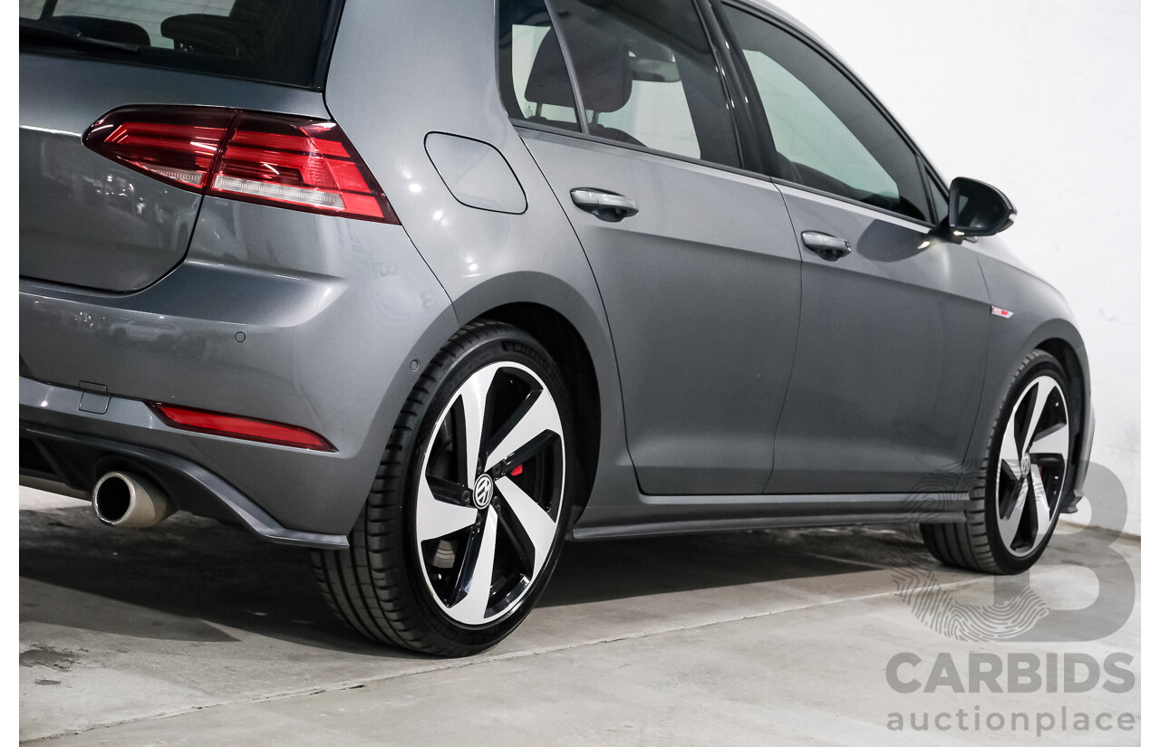 05/2019 Volkswagen Golf GTi (FWD) AU MY19 5D Hatchback Indium Grey Metallic Turbo 2.0L