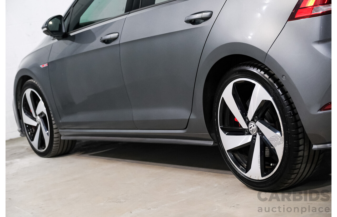 05/2019 Volkswagen Golf GTi (FWD) AU MY19 5D Hatchback Indium Grey Metallic Turbo 2.0L