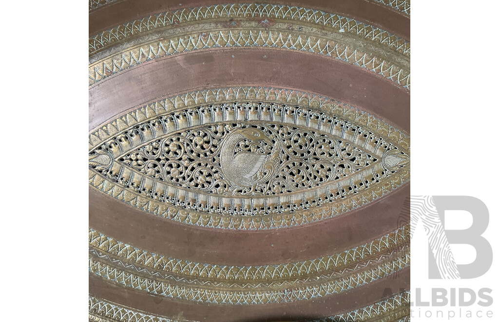 Collection of Ten Copper and Brass Trays