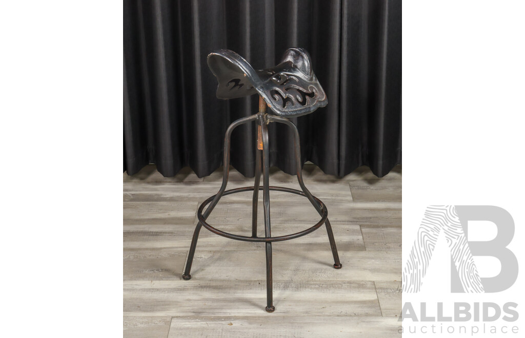 Rustic Cast Iron Saddle Bar Stool