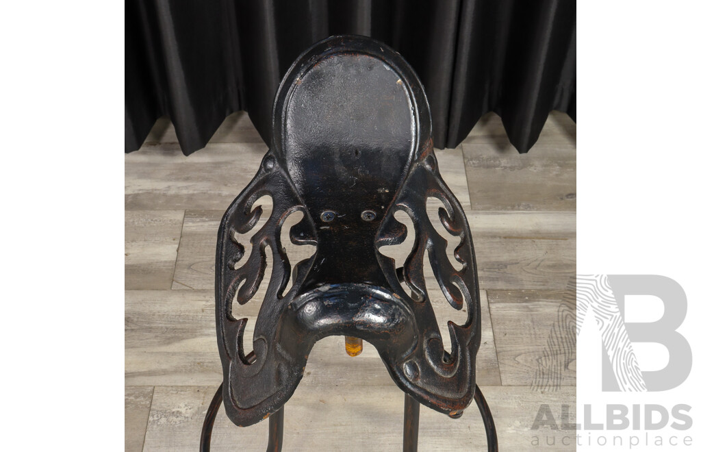 Rustic Cast Iron Saddle Bar Stool