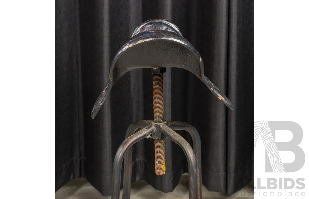 Rustic Cast Iron Saddle Bar Stool