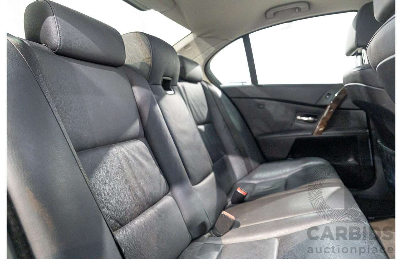 08/2006 BMW 530i E60 MY06 UPGRADE 4d Sedan Black Sapphire Metallic 3.0L