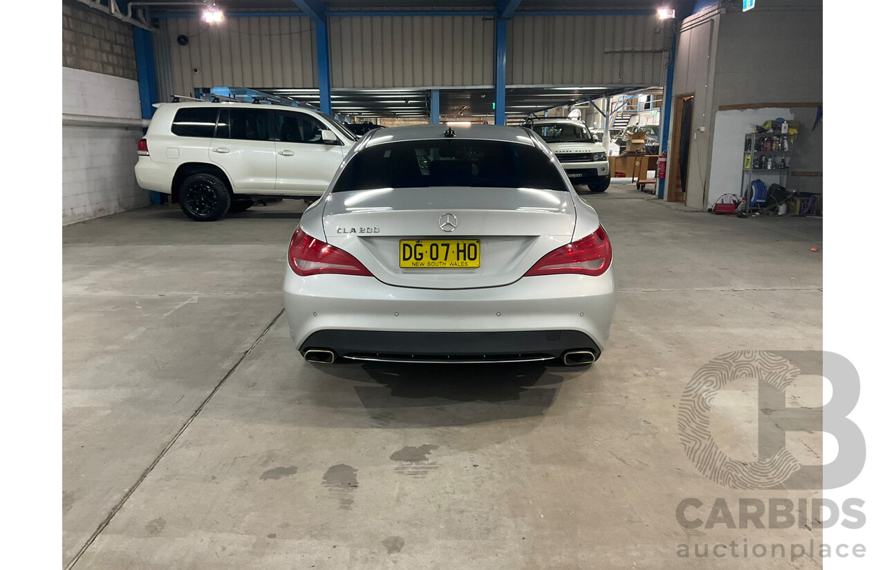08/2015 Mercedes-Benz CLA 200 117 MY15 4d Coupe Polar Silver Metallic Turbo 1.6L