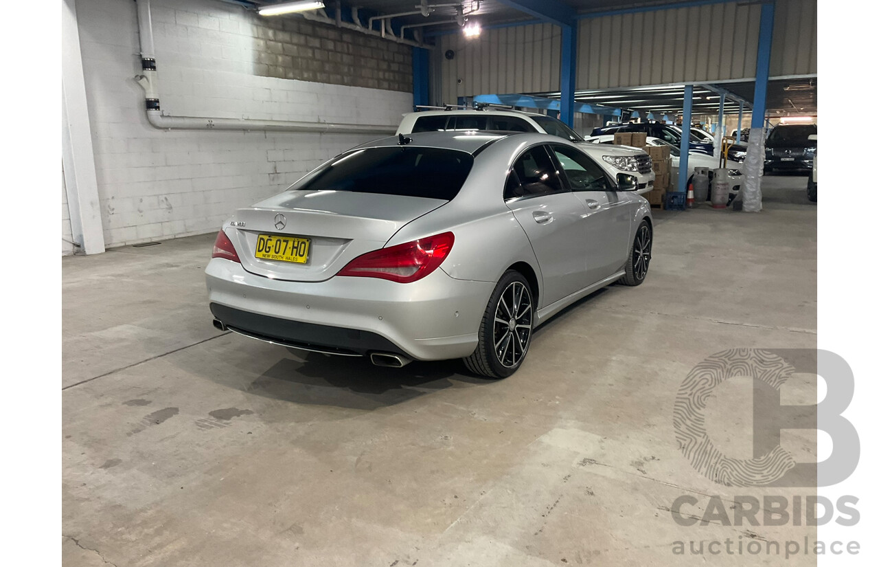 08/2015 Mercedes-Benz CLA 200 117 MY15 4d Coupe Polar Silver Metallic Turbo 1.6L