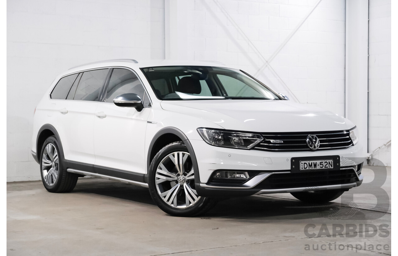 6/2018 Volkswagen Passat Alltrack 140 TDI (AWD) 3C MY18.5 4d Wagon Pure White Turbo Diesel 2.0L