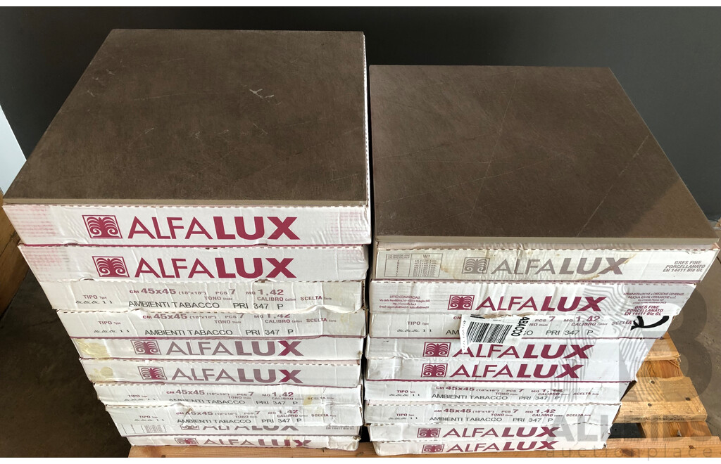 Alfalux Ambienti Tabacco Textured Italian 450mm X 450mm Ceramic Wall Tiles - 26.98m2 - Brand New - ORP $1753.70