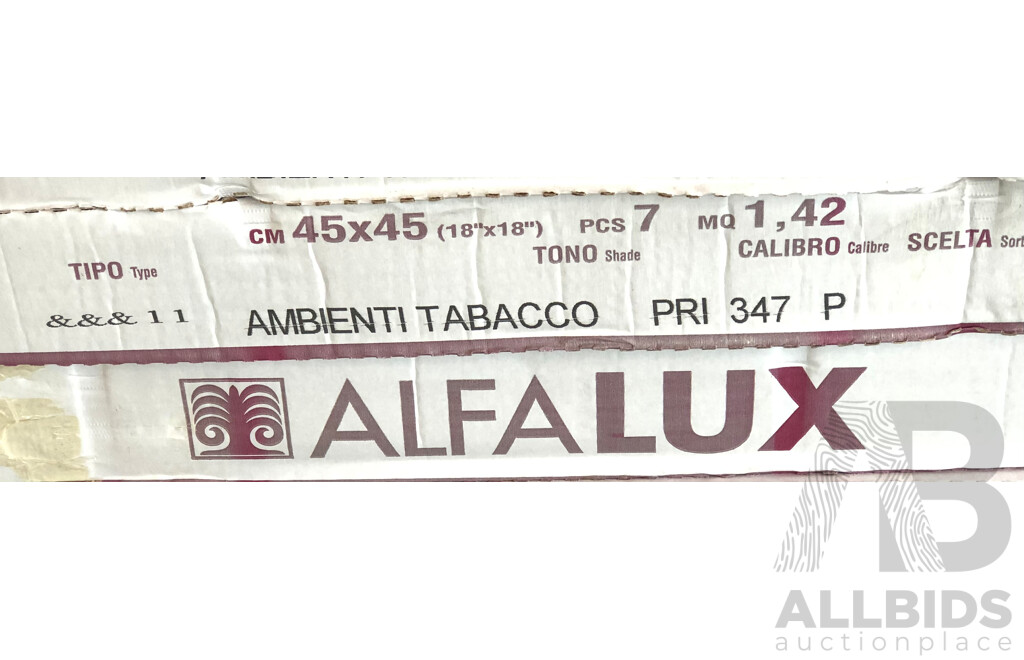 Alfalux Ambienti Tabacco Textured Italian 450mm X 450mm Ceramic Wall Tiles - 26.98m2 - Brand New - ORP $1753.70