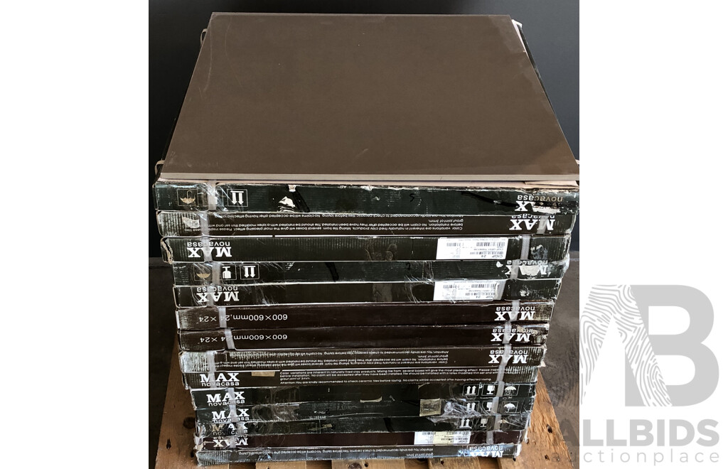 Max Novacasa 600mm X 600mm Porcelain Floor & Wall Tiles - 20.16m2 - Brand New - ORP $1310.40