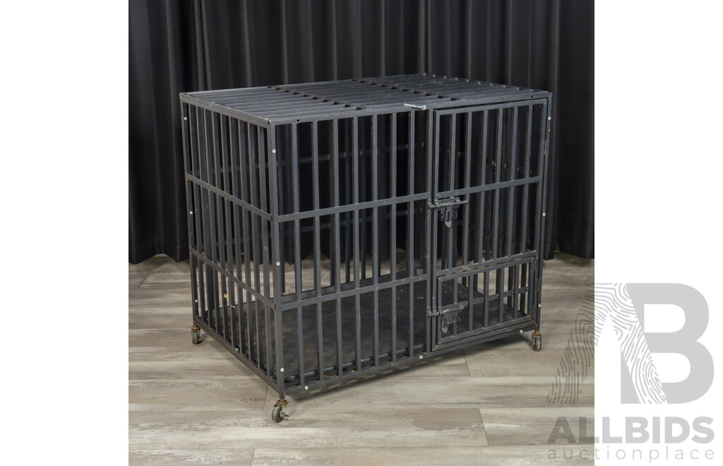 Three Door Metal Cage on Castors