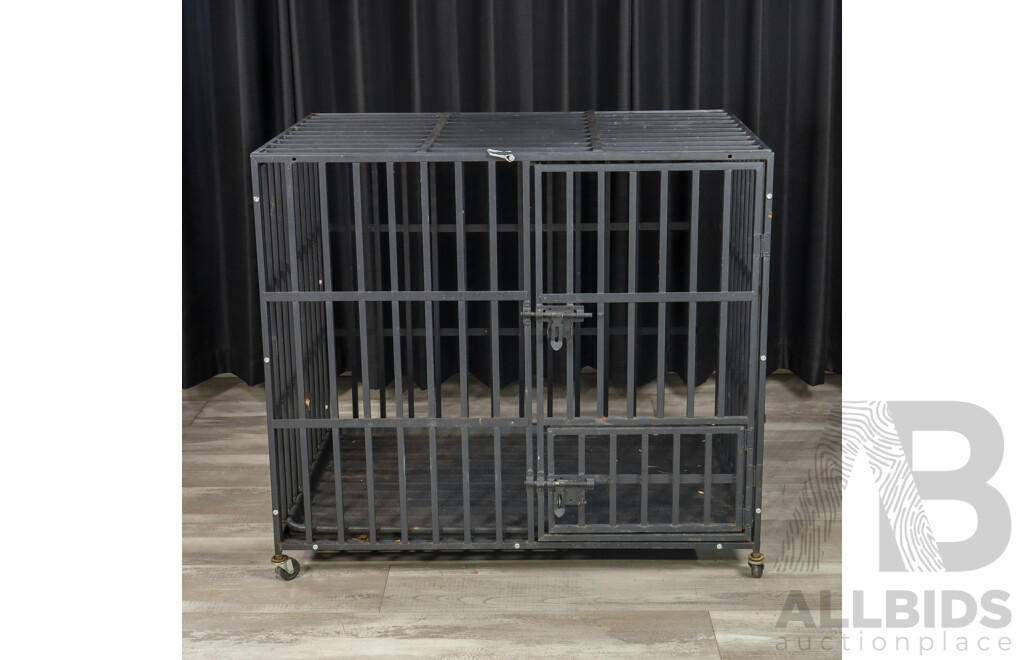 Three Door Metal Cage on Castors