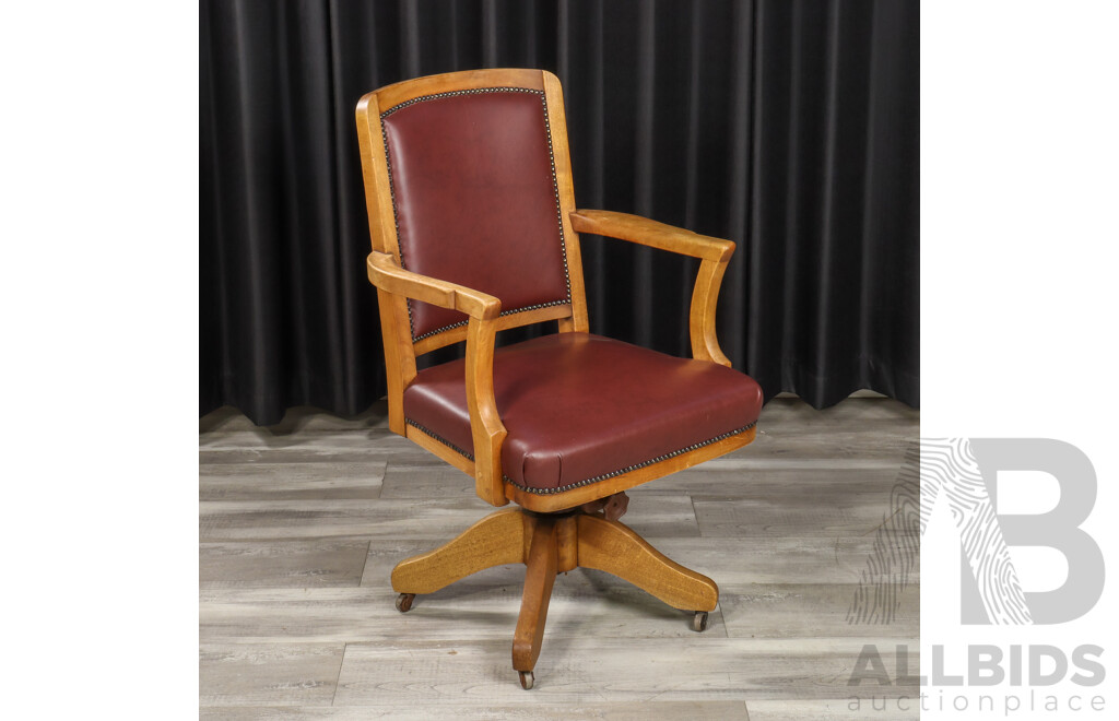 Art Deco Oak Desk Chair