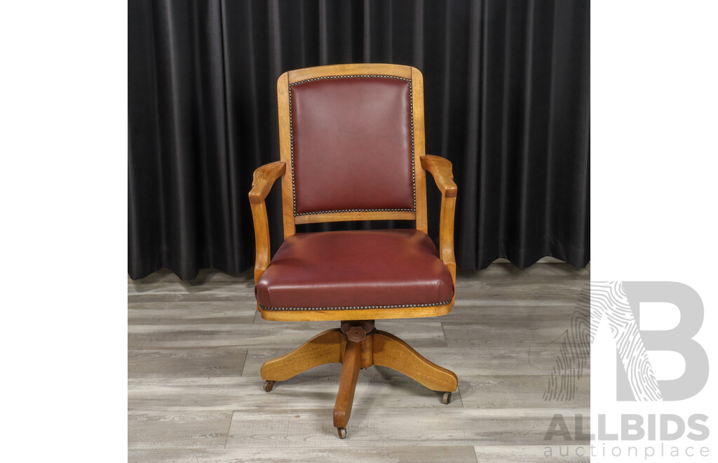 Art Deco Oak Desk Chair