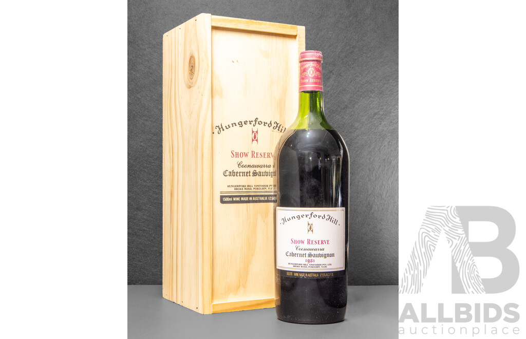 Hungerford Hill Show Reserve Cabernet Sauvignon Vintage 1981 Magnum in Presentation Case