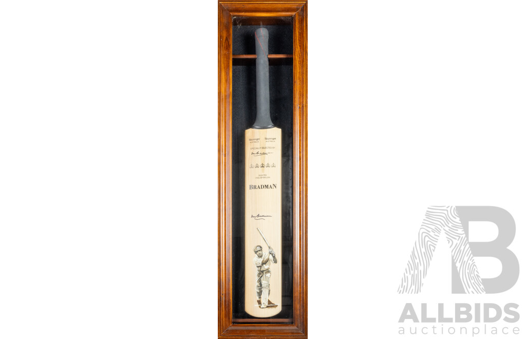 Sir Donald Bradman Signed Limited Edition Cricket Bat in Display Case, No. 3/30