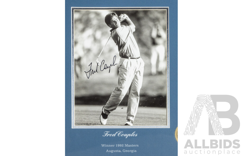 Framed Signed Masters Photo Print Montage Featuring Ben Crenshaw and Fred Couples