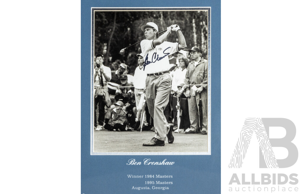 Framed Signed Masters Photo Print Montage Featuring Ben Crenshaw and Fred Couples