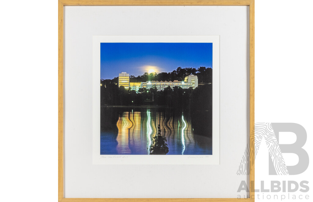 Heide Smith, (20th Century, Australian-Born German, 1937-), Moon Over Russell, ACT (1991), Original Signed Digital Photographic Print, 65H x 63W cm (frame)