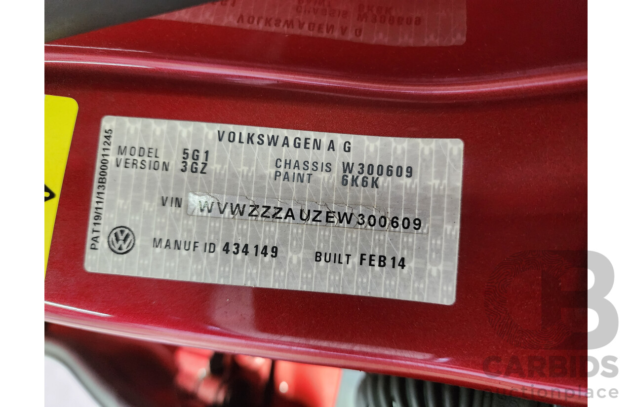 04/2014 Volkswagen Golf 90 TSI Comfortline AU MY14 5d Hatchback Red 1.4L
