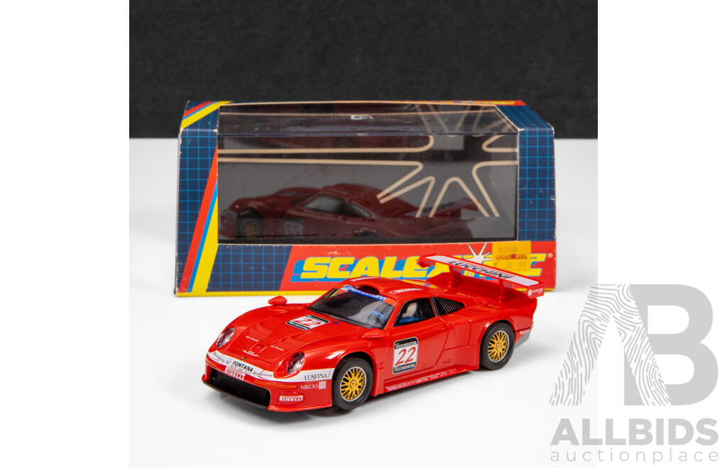 Vintage Scalextric Porsche 911 GT1 BMS Scuderia #22 Red 1:32 Scale Slot Car