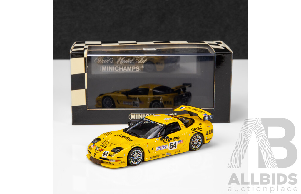 Minichamps 2002 Chevrolet Corvette C5-R GTS 24hr LeMans Pilgrim ACDelco #64 Yellow 1:43 Scale Model Car