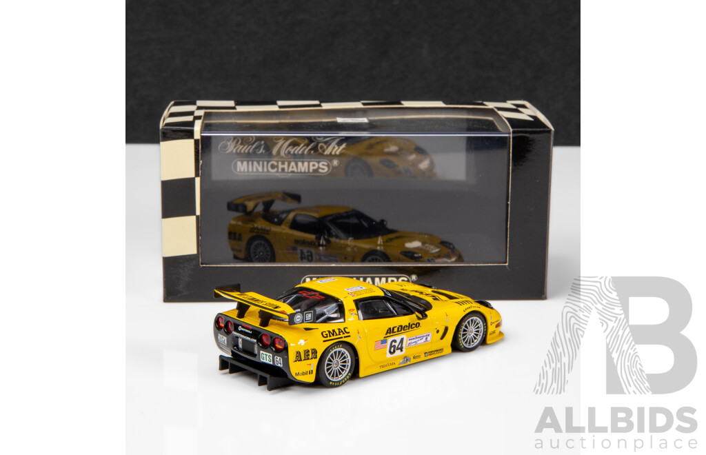 Minichamps 2002 Chevrolet Corvette C5-R GTS 24hr LeMans Pilgrim ACDelco #64 Yellow 1:43 Scale Model Car