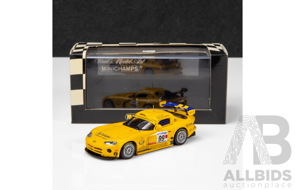 Minichamps 1999 Dodge Viper GTS-R British GT Championship Clark / Cunningham #99 Yellow 1:43 Scale Model Car