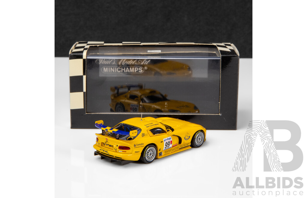 Minichamps 1999 Dodge Viper GTS-R British GT Championship Clark / Cunningham #99 Yellow 1:43 Scale Model Car