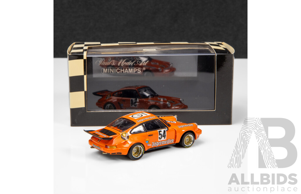 Minichamps 1975 Porsche 911 Carrera RSR 3.0 1000km Nurburgring GT Winners Jagermiester #54 1:43 Scale Model Car