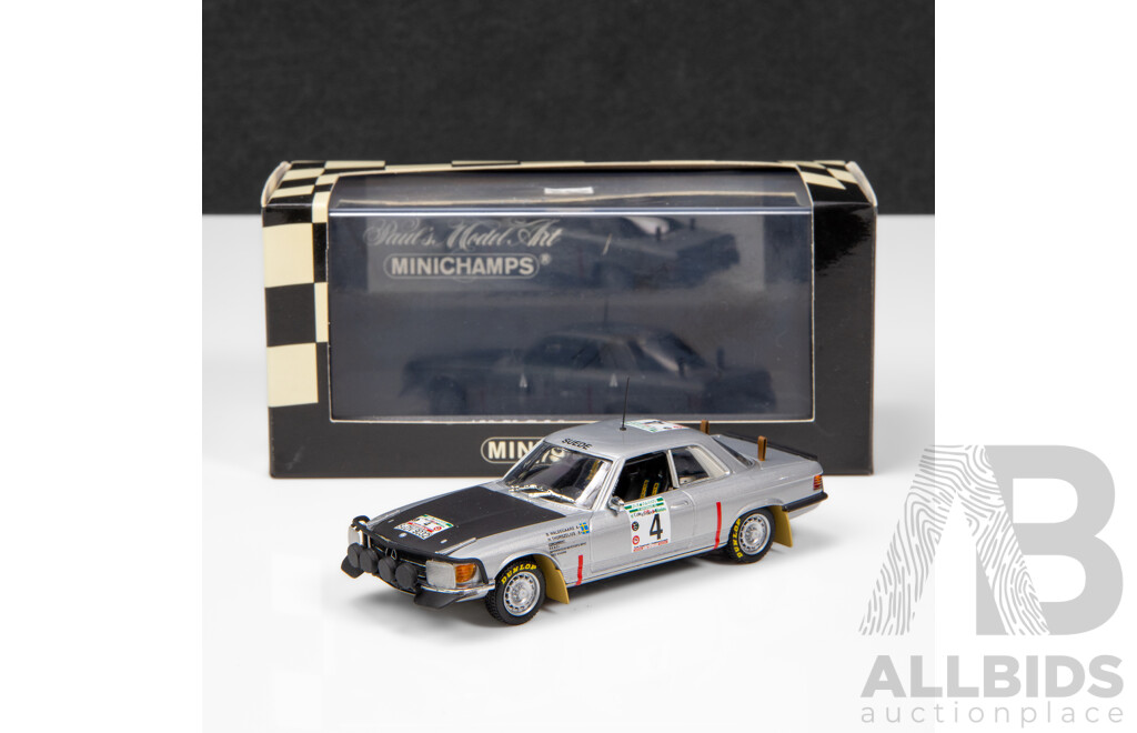Minichamps 1979 Mercedes Benz 450 SLC 5.0 Rally Bandama Waldegaard #4 1:43 Scale Model Car