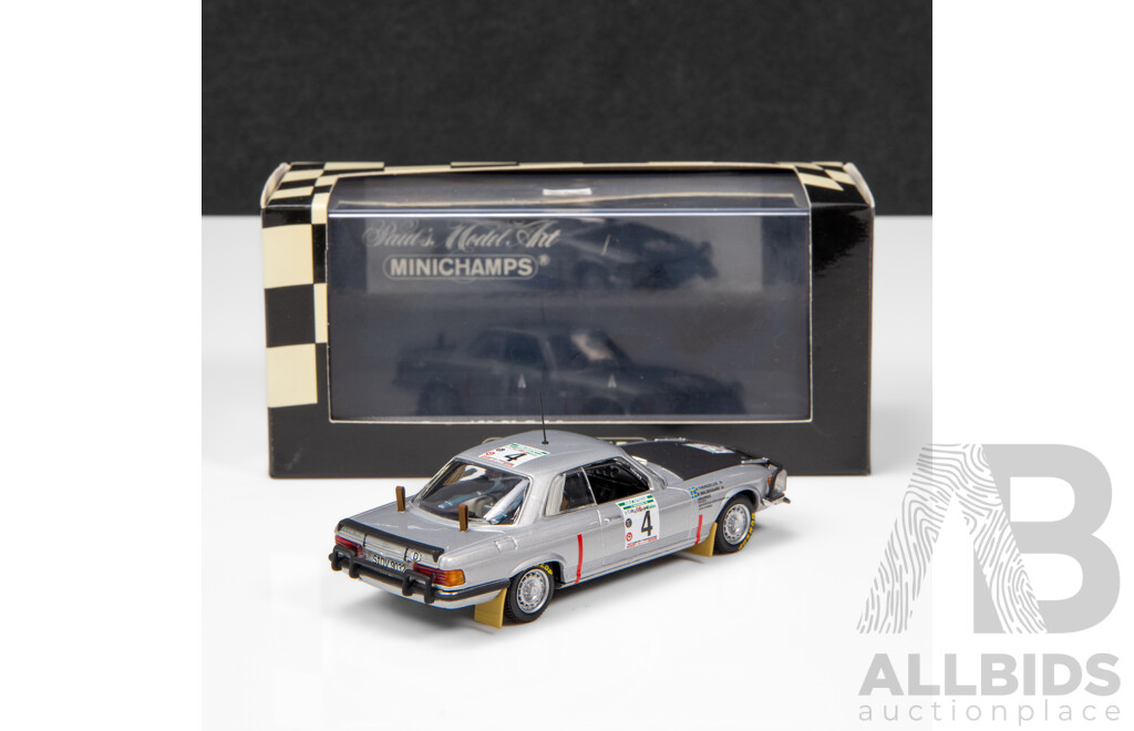 Minichamps 1979 Mercedes Benz 450 SLC 5.0 Rally Bandama Waldegaard #4 1:43 Scale Model Car