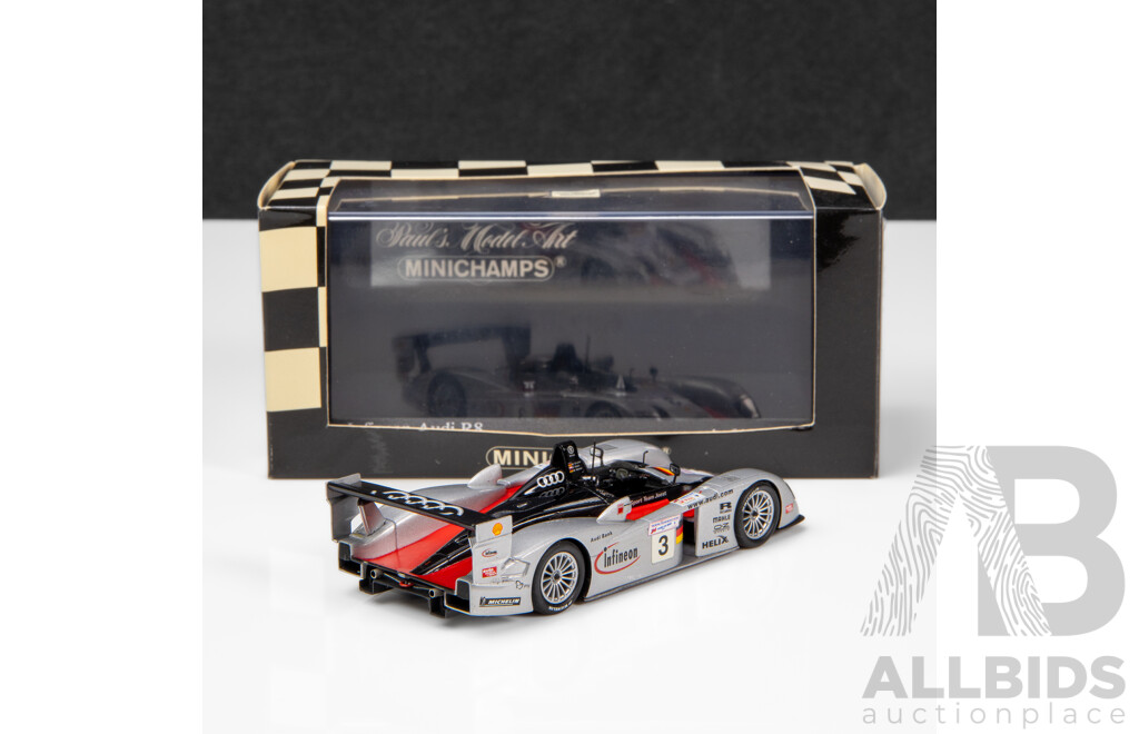 Minichamps 2002 Audi R8 24Hr LeMans Krumm Infineon #3 Silver 1:43 Scale Model Car