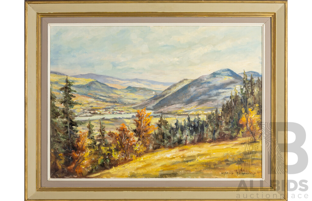 Charles Frydrych, (20th Century, Czech-Born Australian, 1913-1990), Australian Golden Valley Morning, Original Vintage Oil on Canvas, 71H x 92W cm (frame)