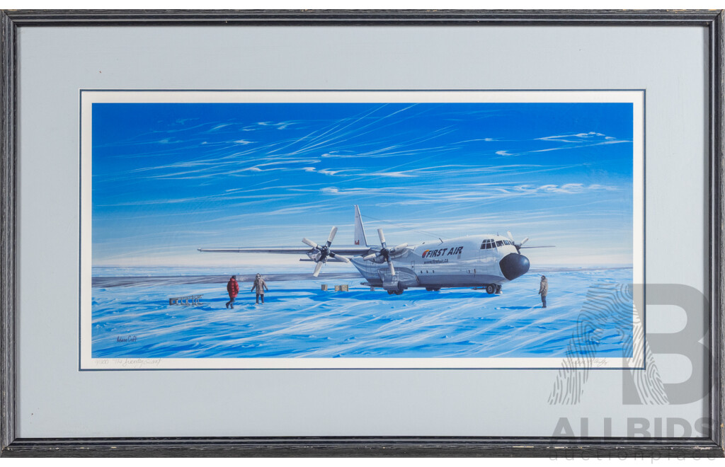 Helene Girard, (20th Century, Canadian), the Friendly Giant, Limited Editioned & Signed Original Lithograph, 53H x 86W cm (frame)