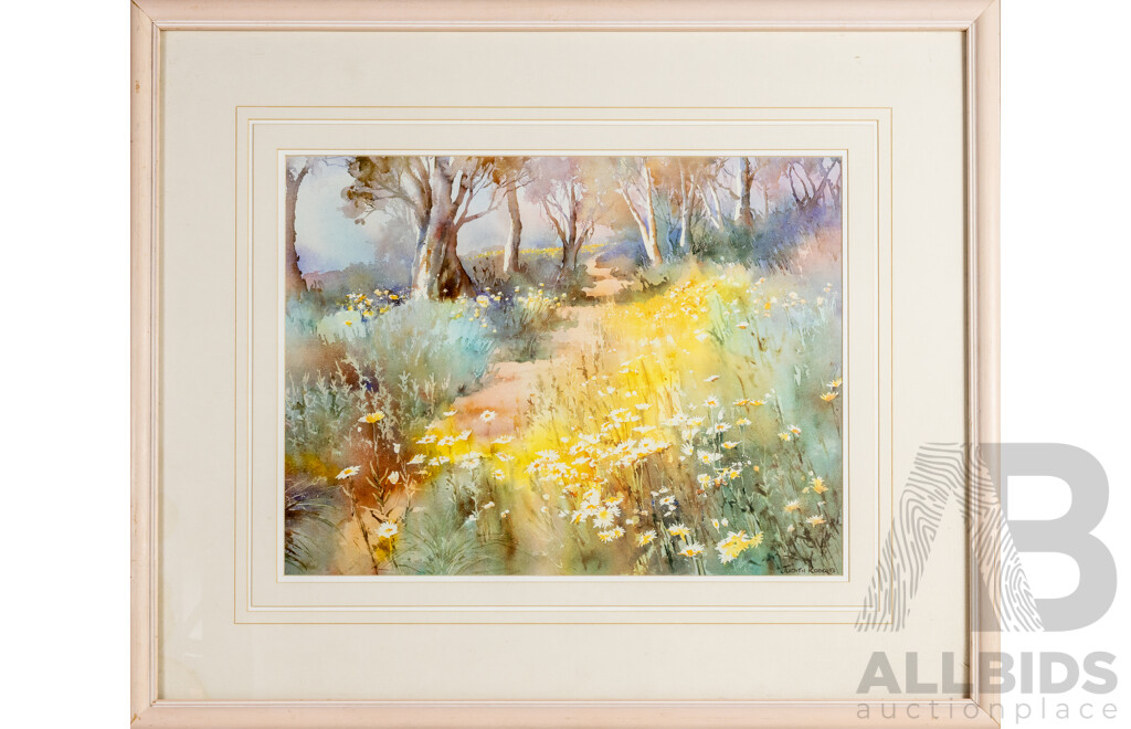 Judith Roberts, (20th Century, Australian, 1932-2022), Meadows Walk Thredbo, Lithographic Print After Original Watercolour, 76H x 89W cm (frame)