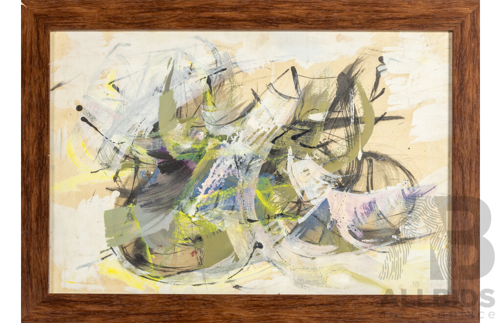 Nancy Borlase, (20th Century, New Zealand-Born Australian, 1914-2006), The Weight of Air, Original Abstract Mixed Media, 45H x 63W cm (frame)