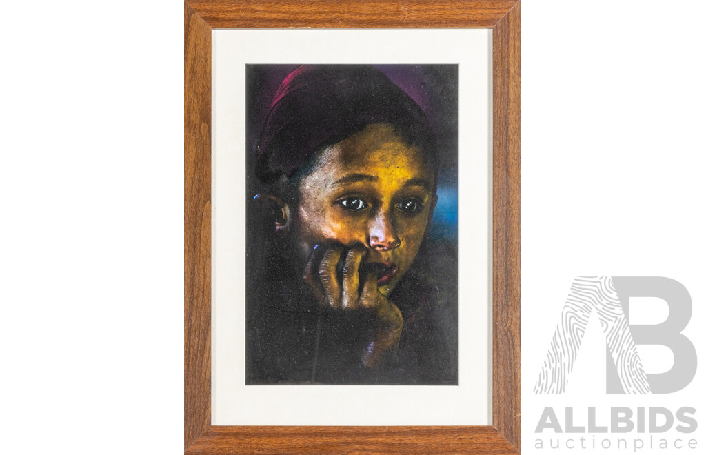 Artist Unknown (20th Century Laos), Wistful Child (c2015),, Original Colour Photograph, 57H x 43W cm (frame)