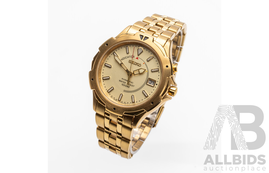 Vintage Seiko Gold Tone Automatic Quartz Watch - 5M42-OH10