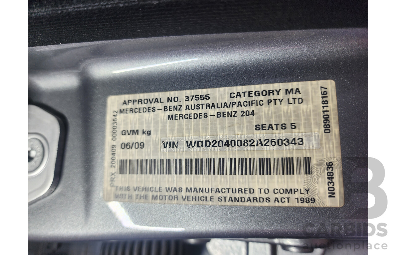 06/2009 Mercedes-Benz C220 CDI Avantgarde W204 4d Sedan Silver 2.1L