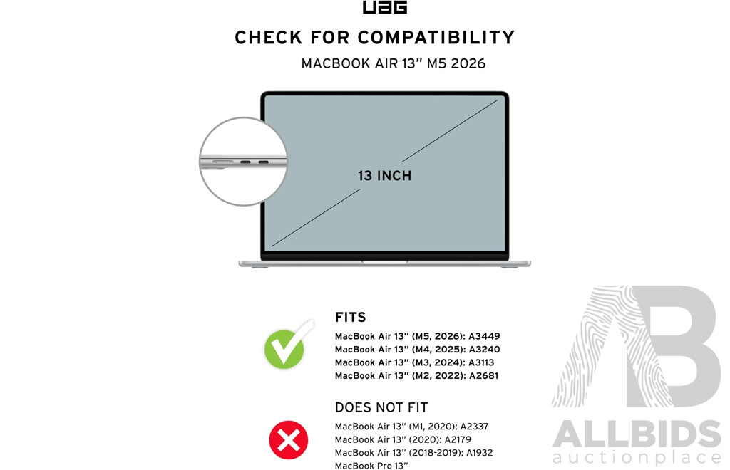 UAG 134007114340 Plyo Case for MacBook Air 13 Inch (M2-2022)