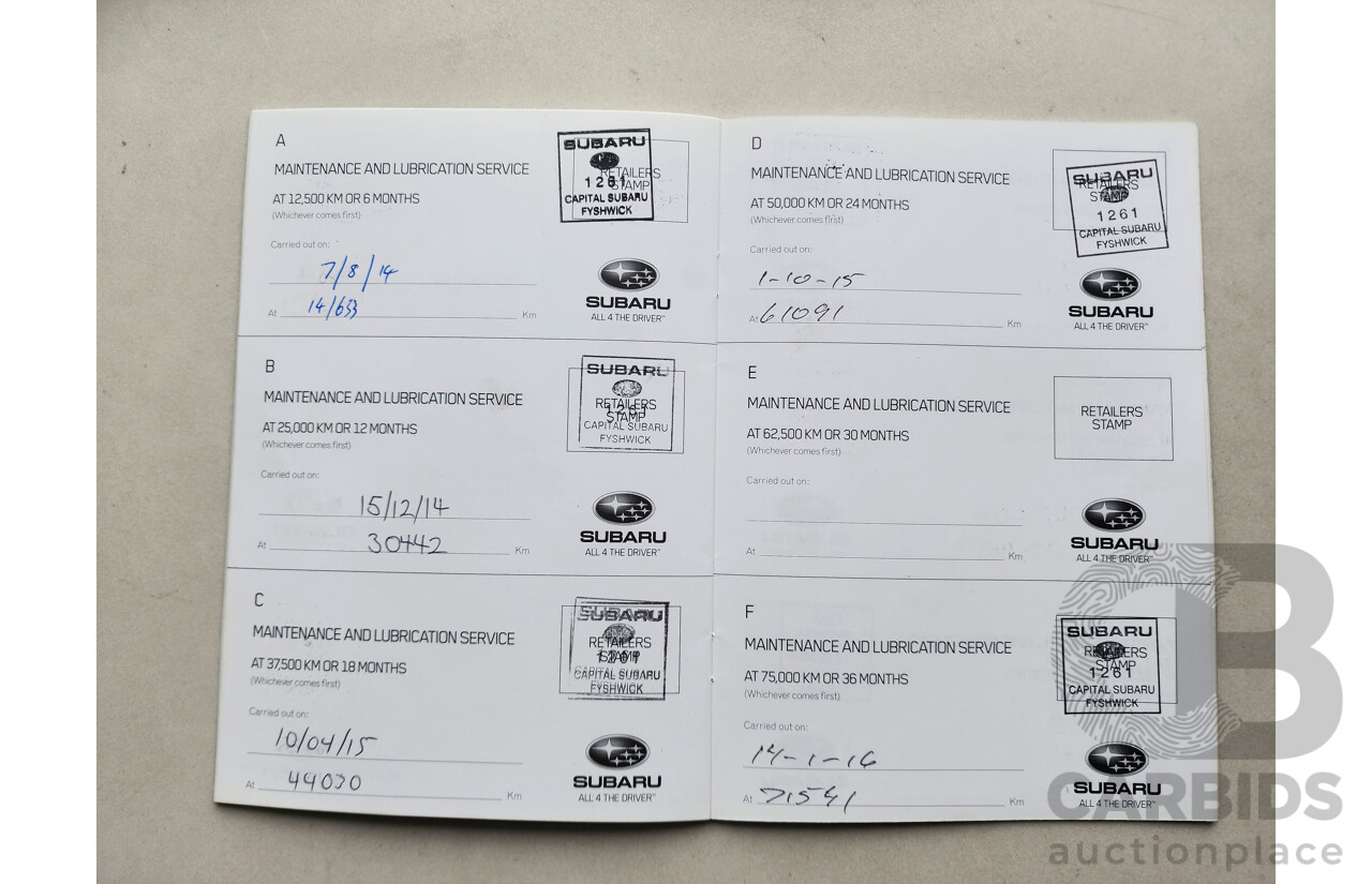 02/2014 Subaru Forester 2.5i-L MY13 4d Wagon White 2.5L