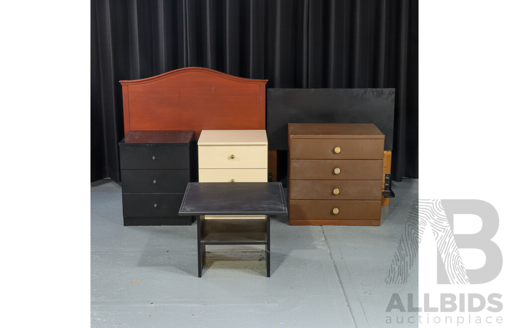 Collection of Furniture Including Bedside Tables, Coffee Table and Bedheads