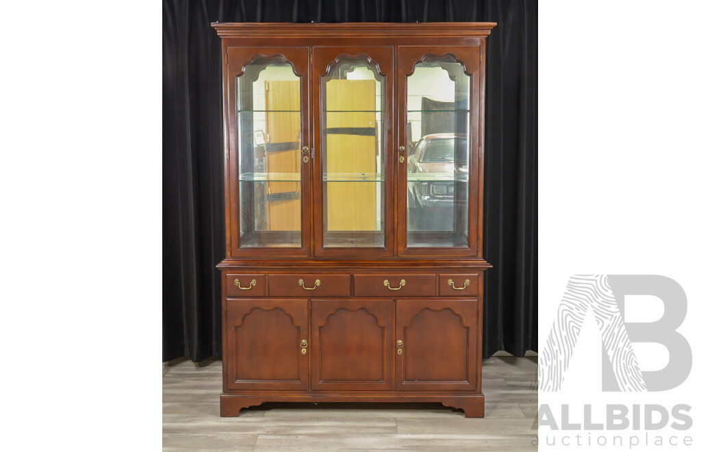 Georgian Style Bookcase with Cabinet Base by Drexel Furniture