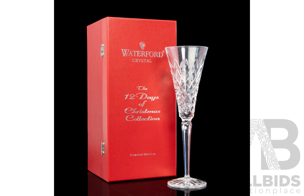 Waterford Crystal the 12 Days of Christmas 'Four Calling Birds' Boxed Champagne Flute